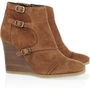 SOLD - J.Crew Greer Suede Wedge Ankle Boots